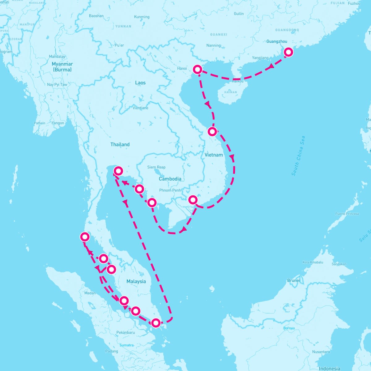 22 Night Malaysia Thailand Cambodia & Vietnam (Singapore To Hong Kong)