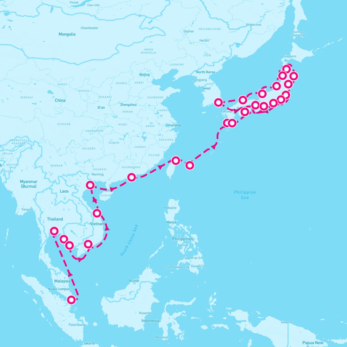 40 Night Southeast Asia & Japans Plum Blossoms (Singapore To Tokyo)