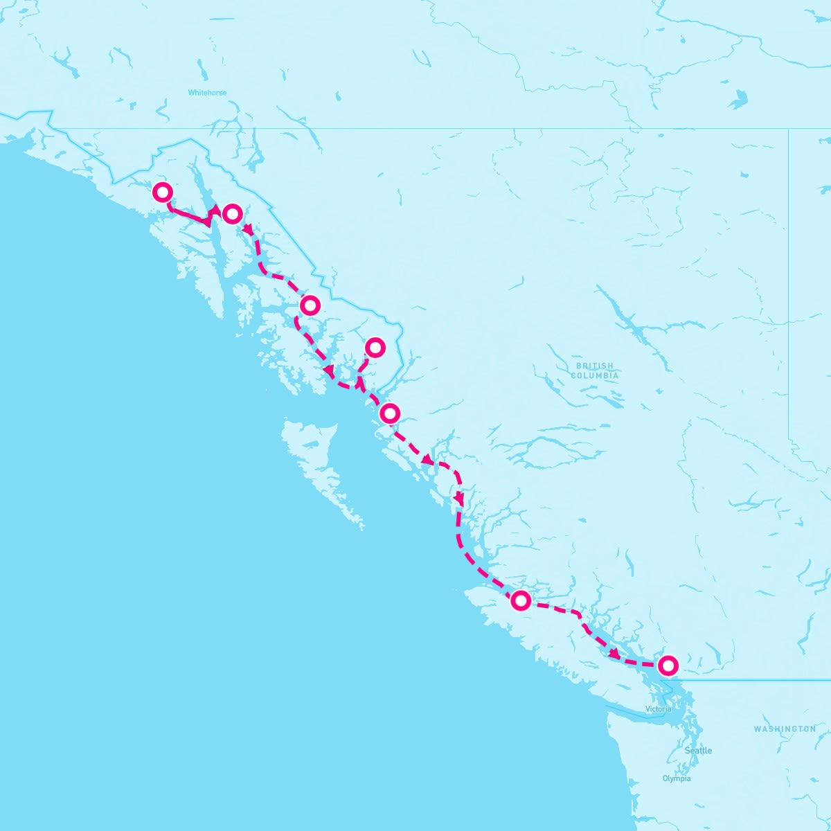 Seabourn Odyssey itinerary map for May 17, 2024 (7 nights)