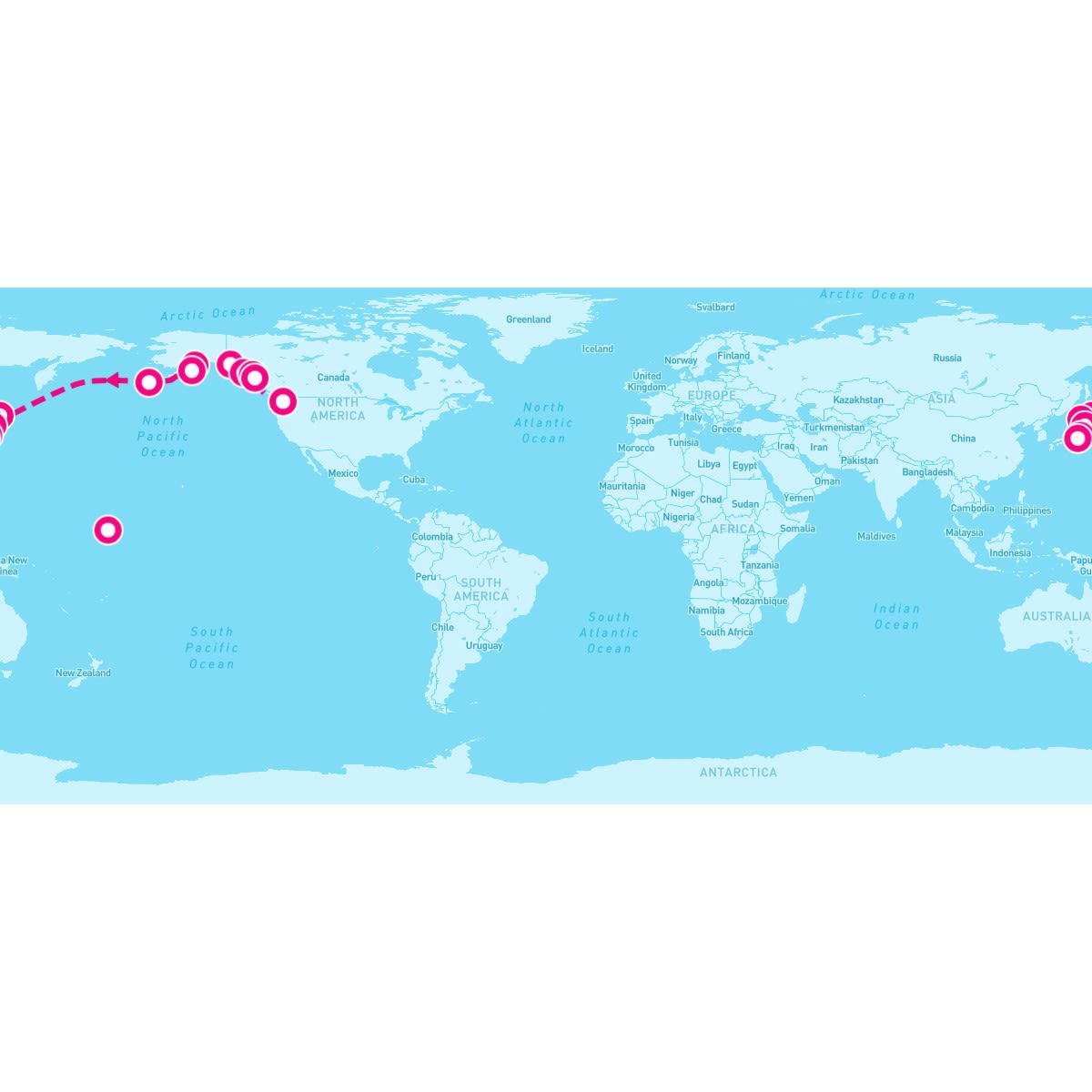 Seabourn Odyssey itinerary map for September 2, 2024 (22 nights)