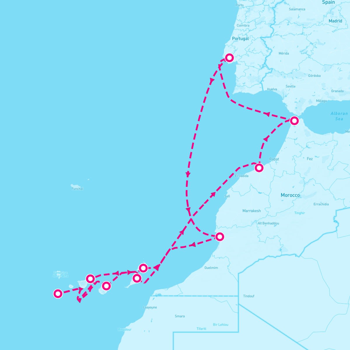 Seabourn Ovation itinerary map for April 26, 2024 (12 nights)