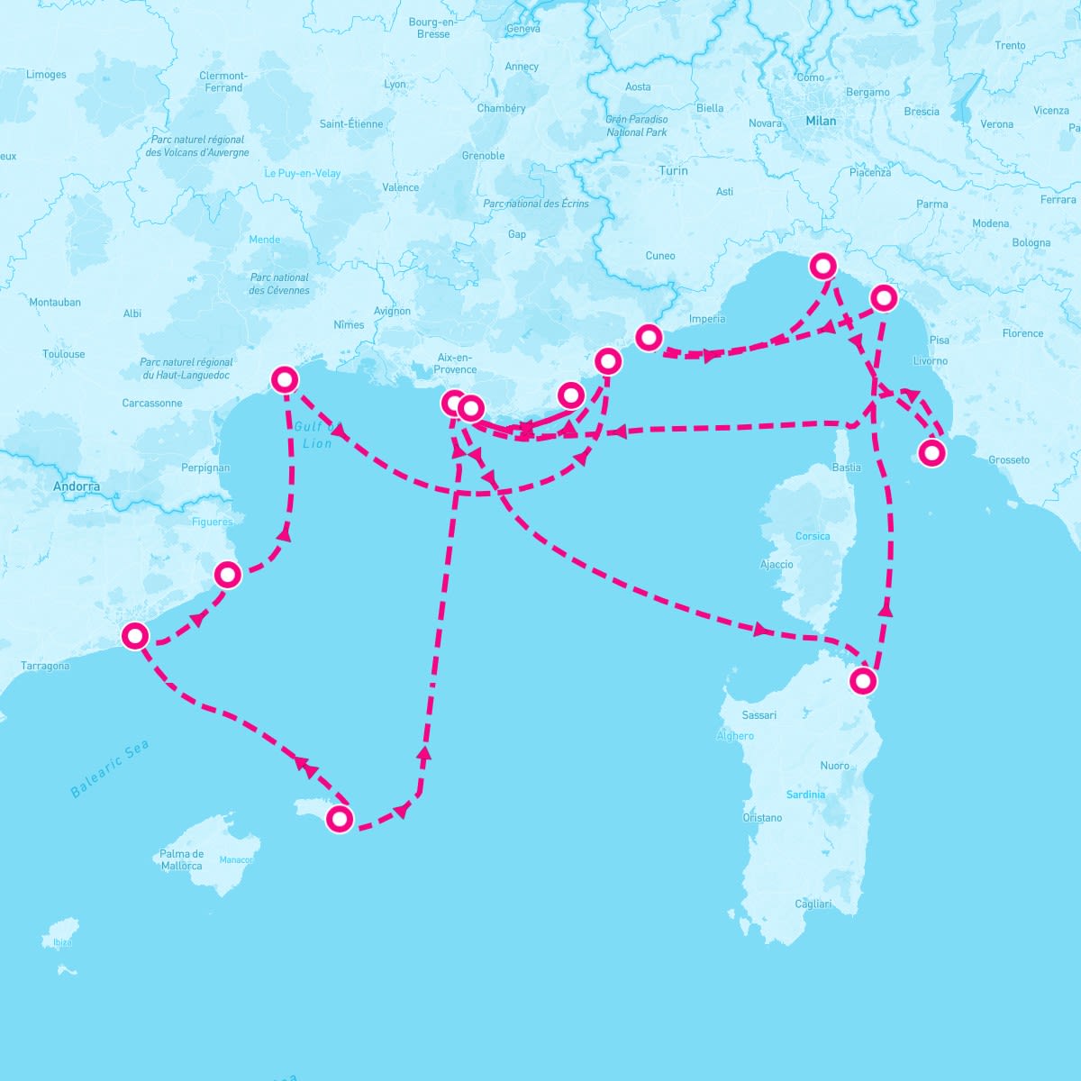 Seabourn Sojourn itinerary map for October 5, 2024 (14 nights)