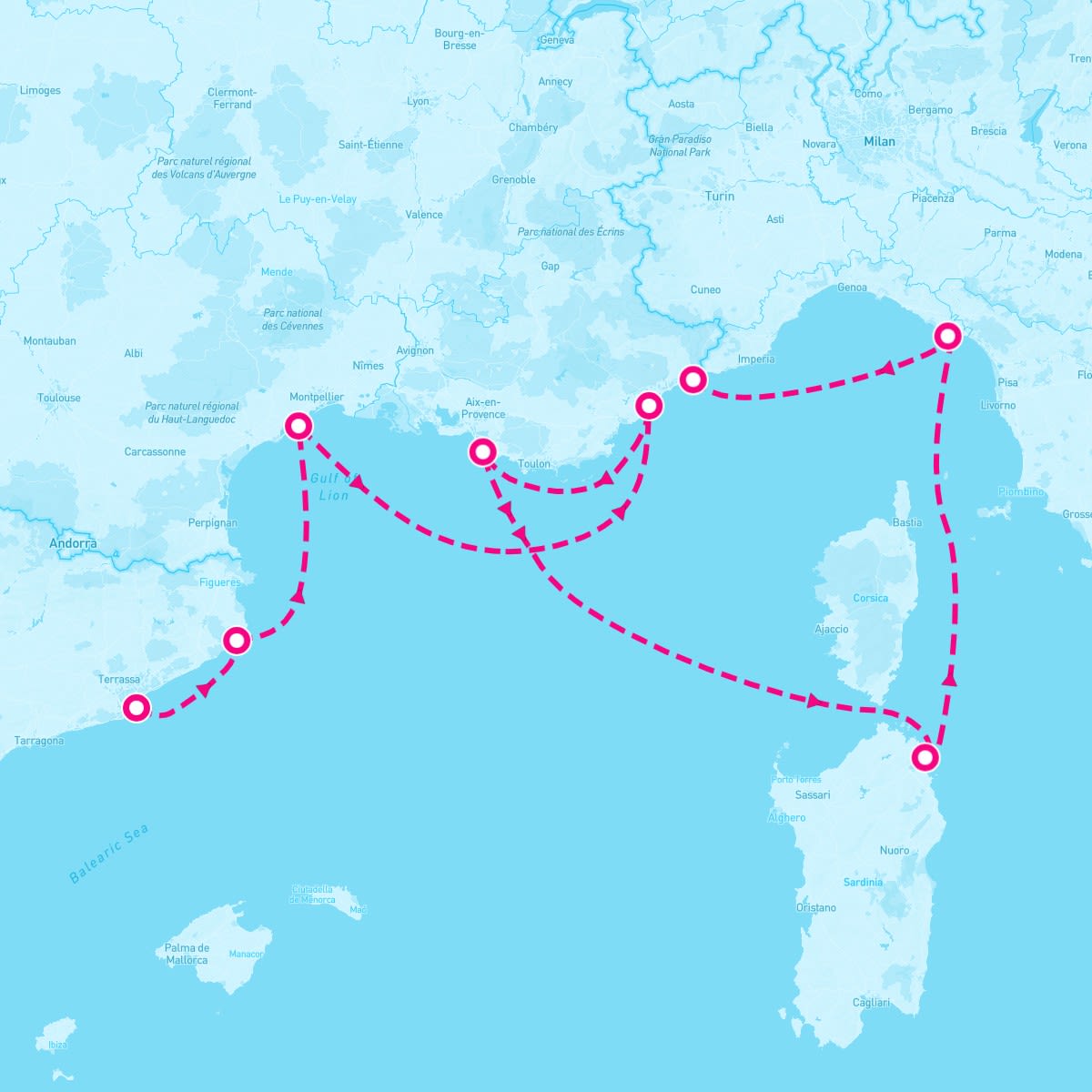 Seabourn Sojourn itinerary map for October 5, 2024 (7 nights)