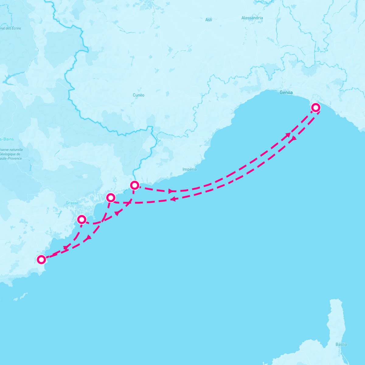 SeaDream I itinerary map for May 17, 2025 (5 nights)