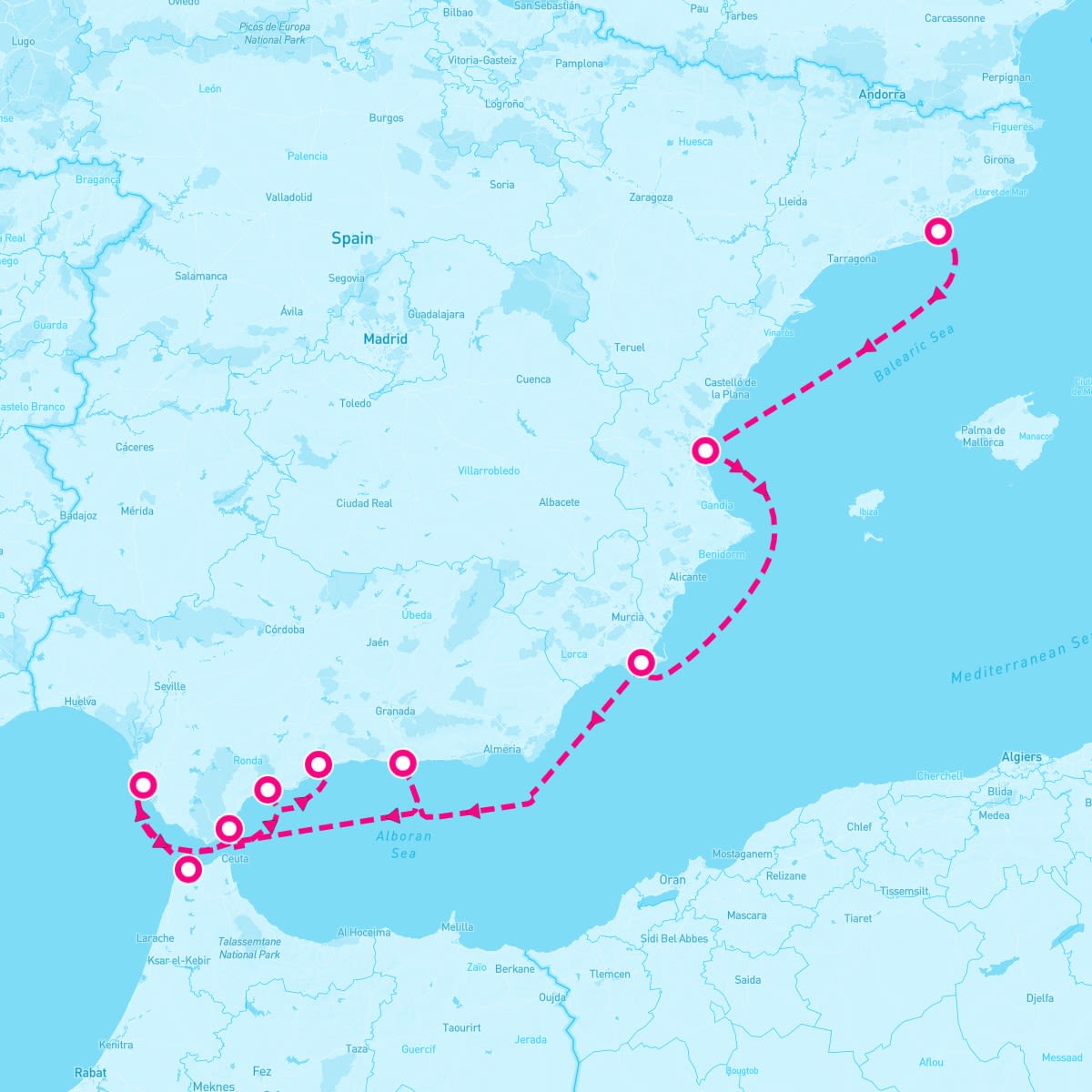SeaDream I itinerary map for October 25, 2025 (8 nights)