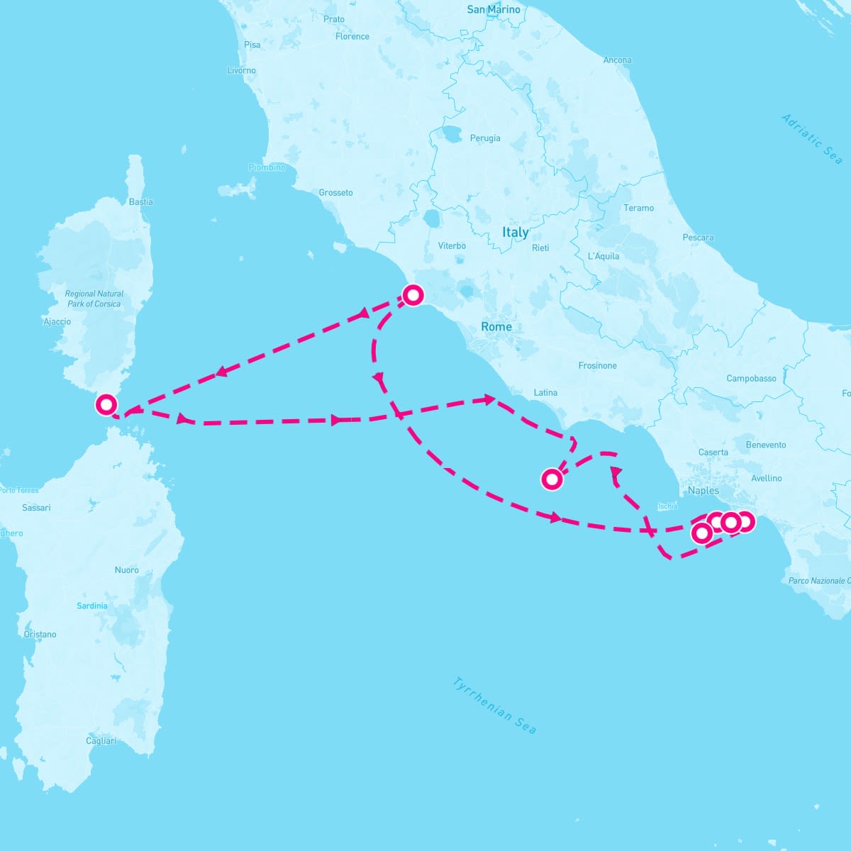 SeaDream I itinerary map for August 29, 2026 (7 nights)
