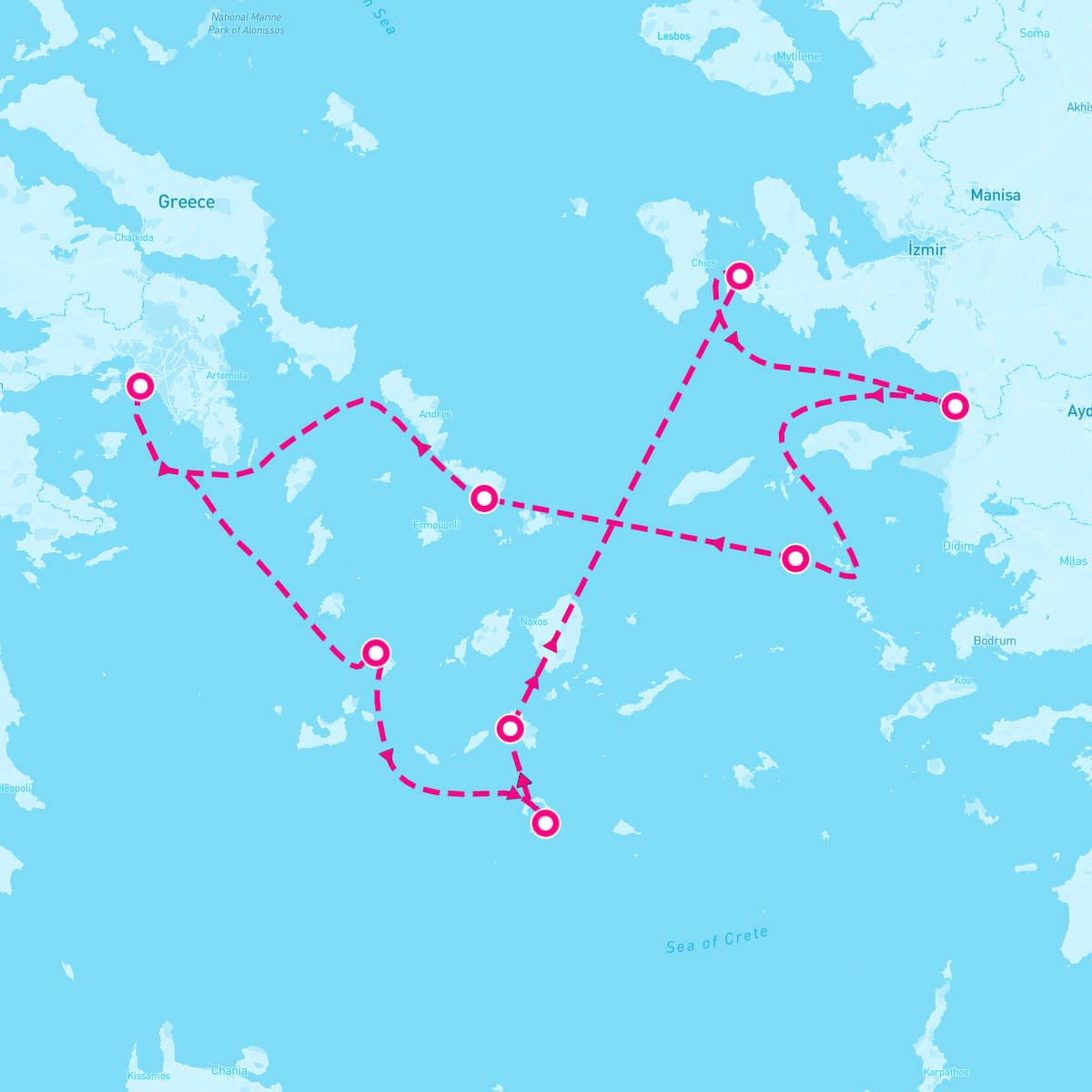 SeaDream I itinerary map for September 19, 2026 (7 nights)