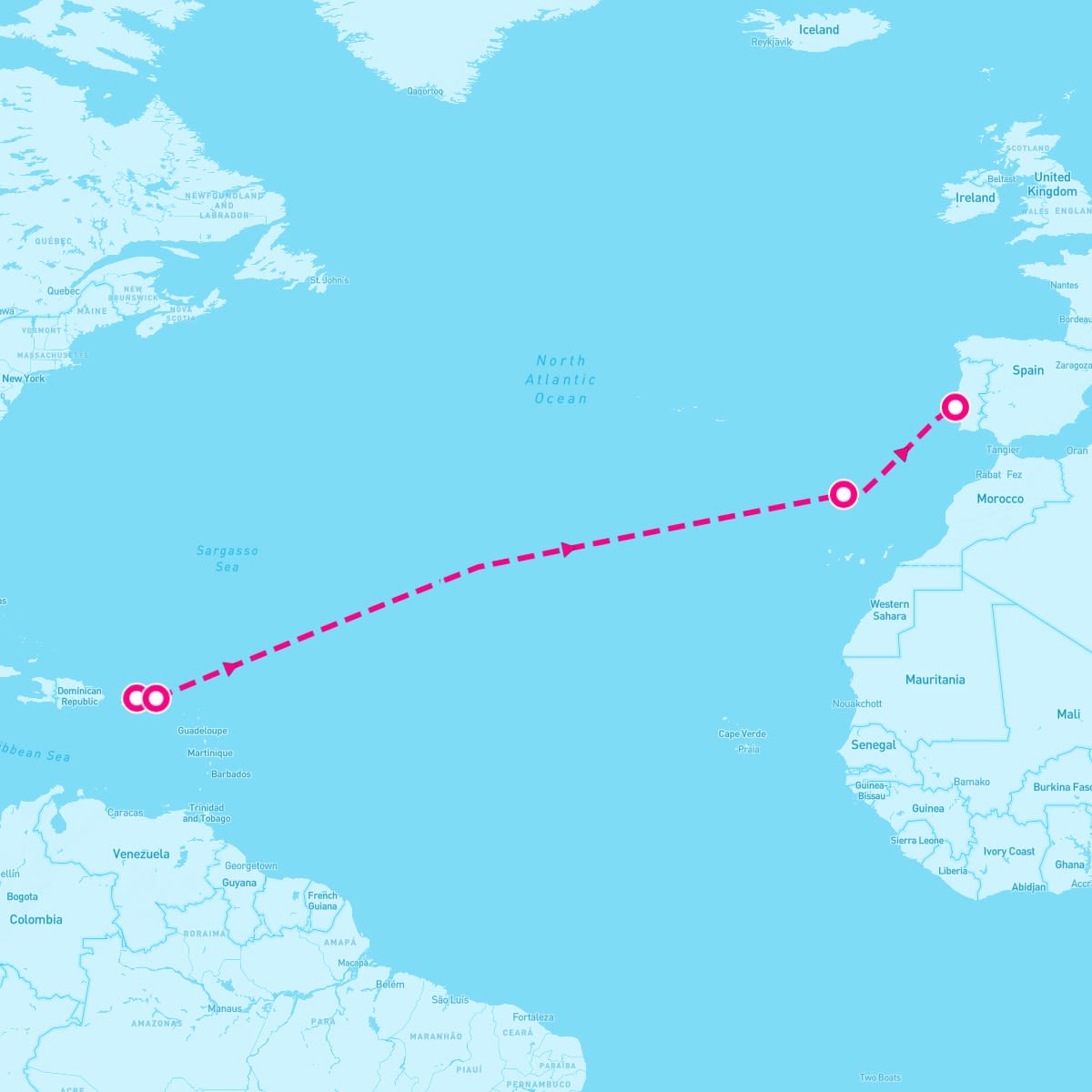 SeaDream I itinerary map for April 17, 2027 (14 nights)