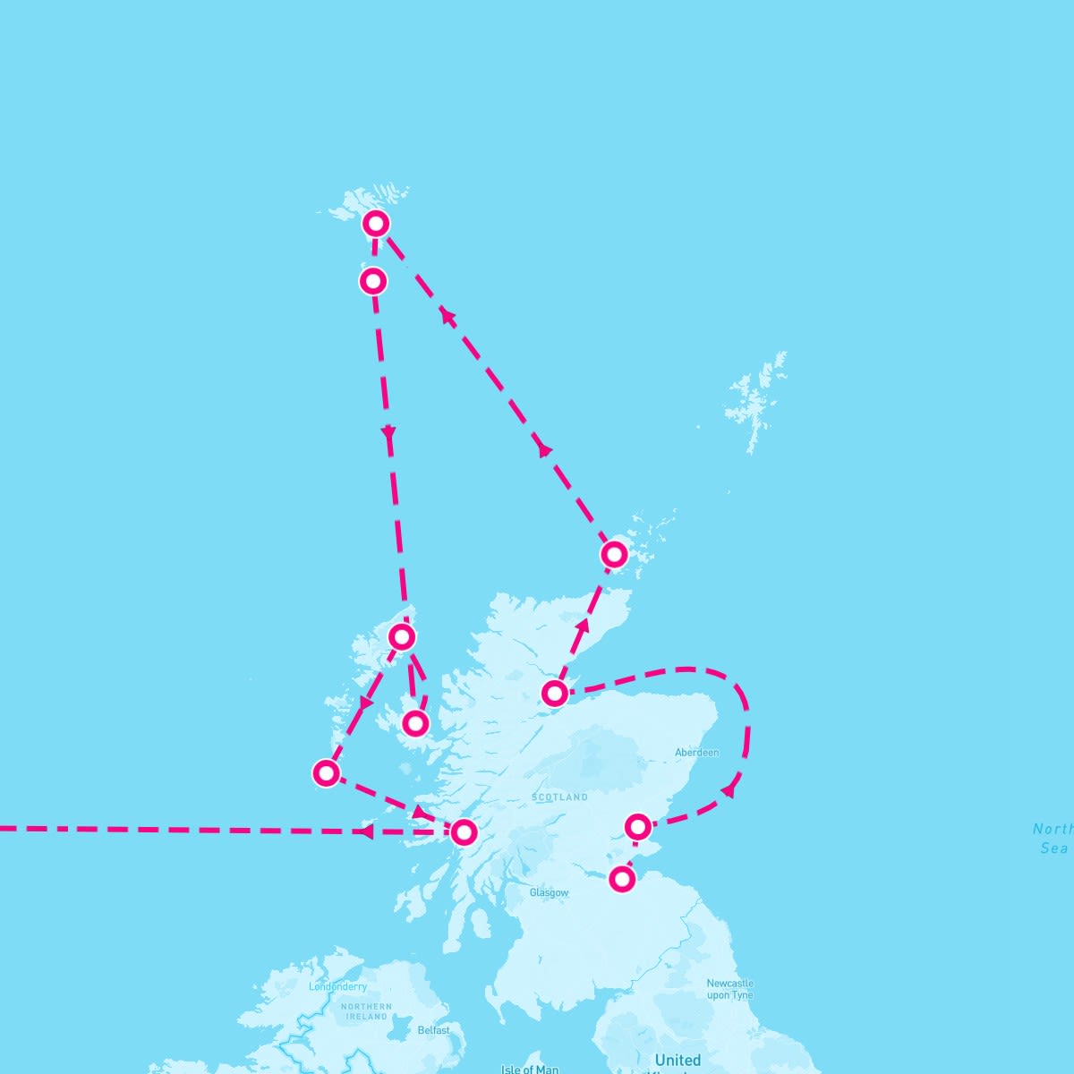 SeaDream I itinerary map for August 15, 2027 (11 nights)