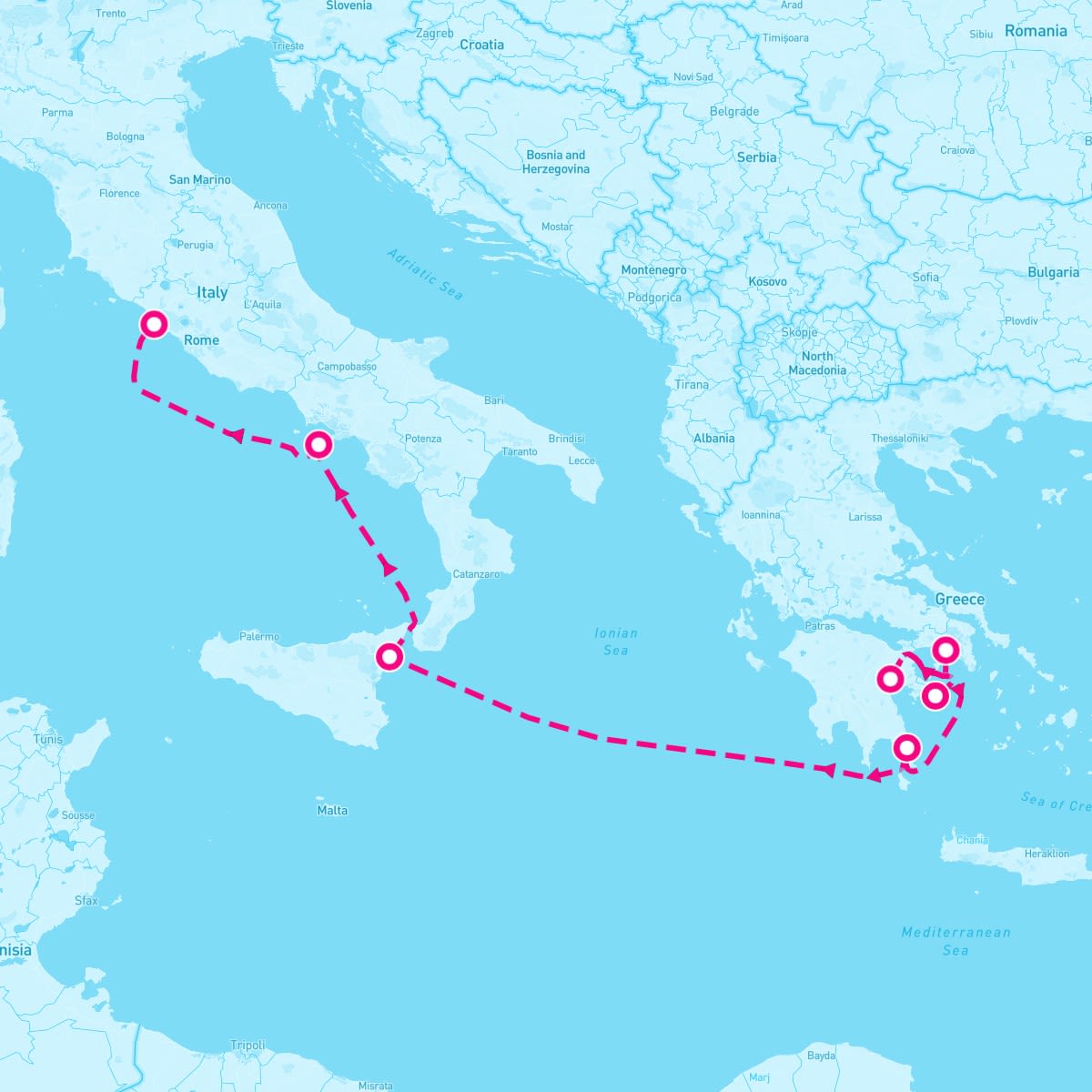 SeaDream II itinerary map for October 5, 2024 (7 nights)