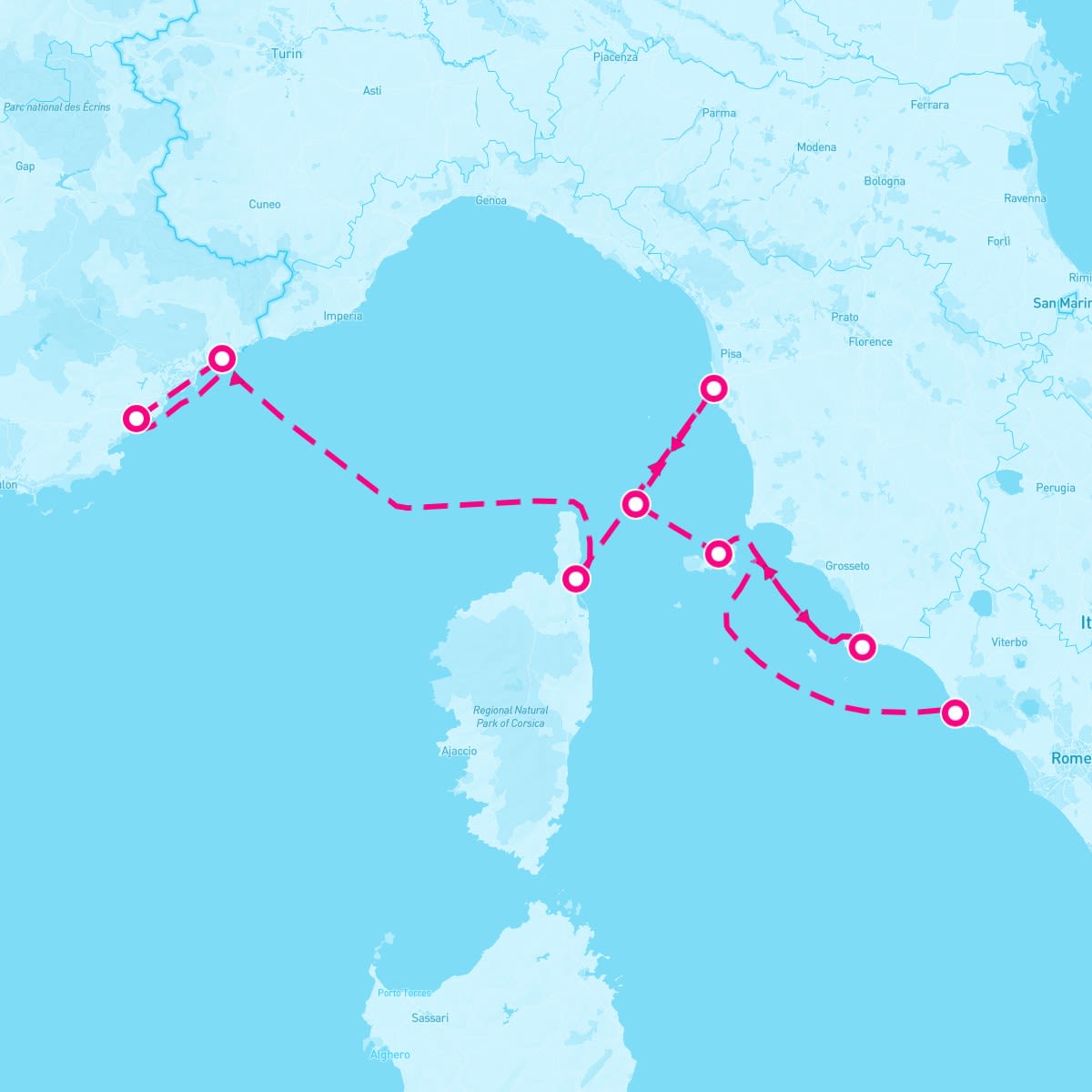 SeaDream II itinerary map for May 9, 2027 (7 nights)