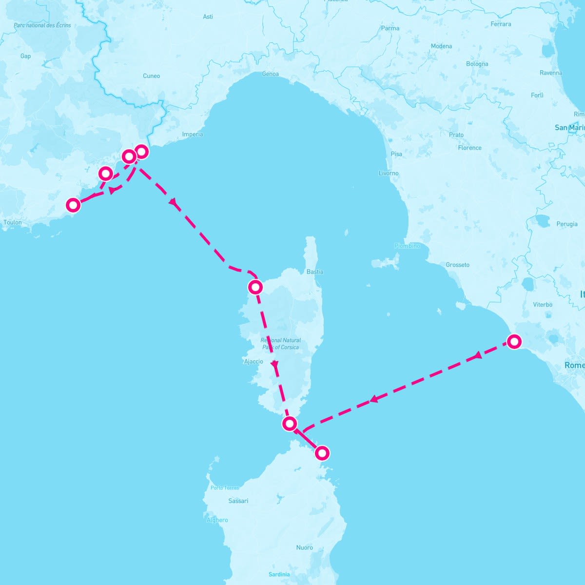 SeaDream II itinerary map for May 16, 2027 (7 nights)