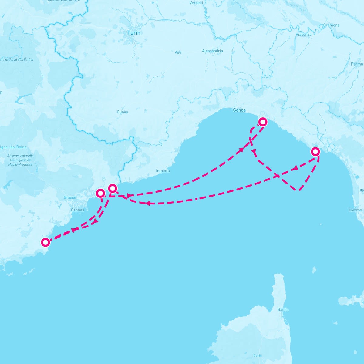 SeaDream II itinerary map for May 23, 2027 (5 nights)