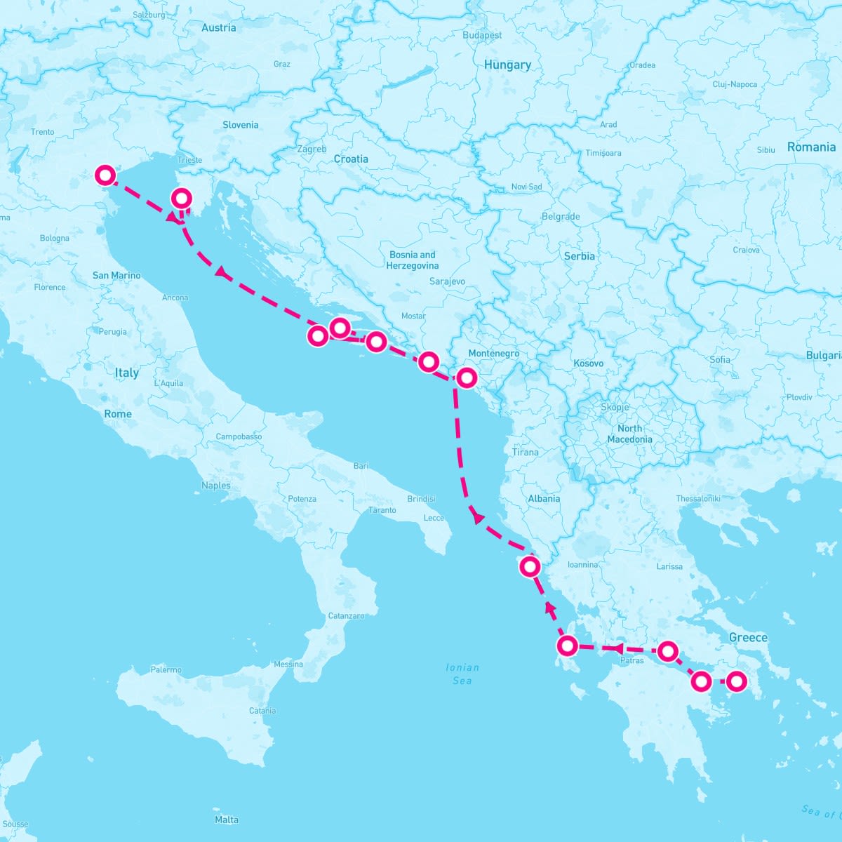SeaDream II itinerary map for June 17, 2027 (10 nights)