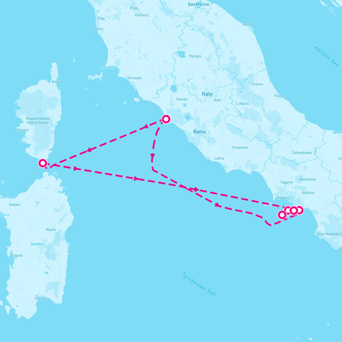 SeaDream II itinerary map for October 3, 2027 (7 nights)