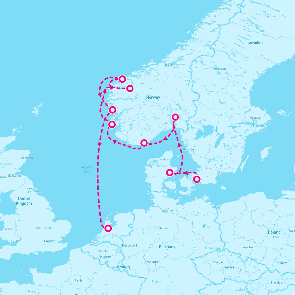 Serenade of the Seas itinerary map for August 10, 2024