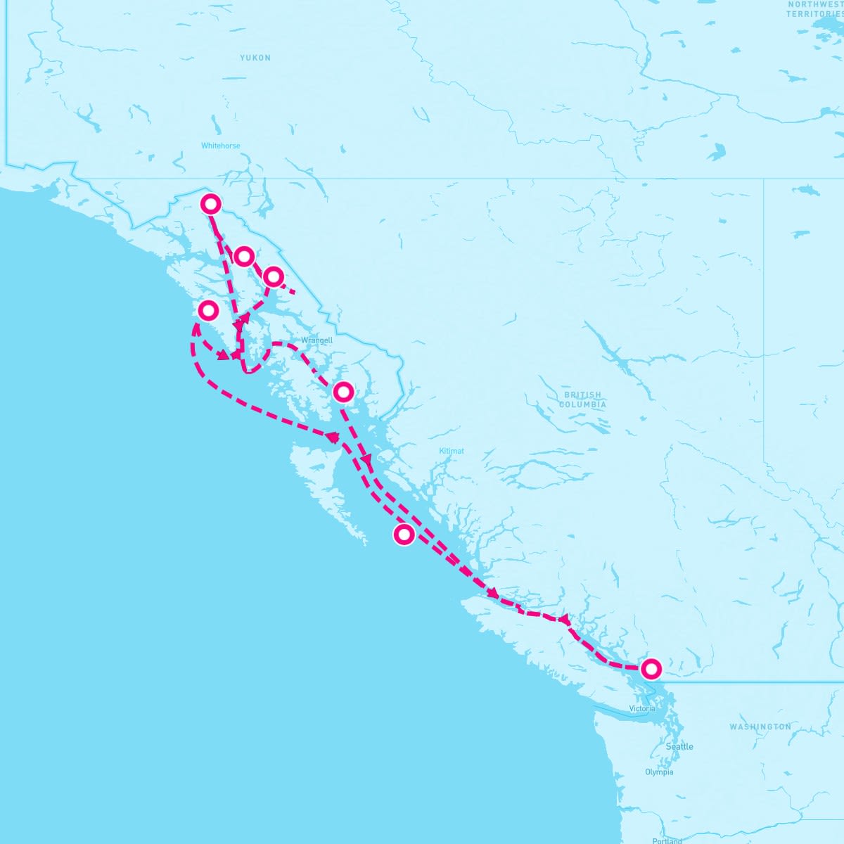 Serenade of the Seas itinerary map for June 22, 2025 (7 nights)