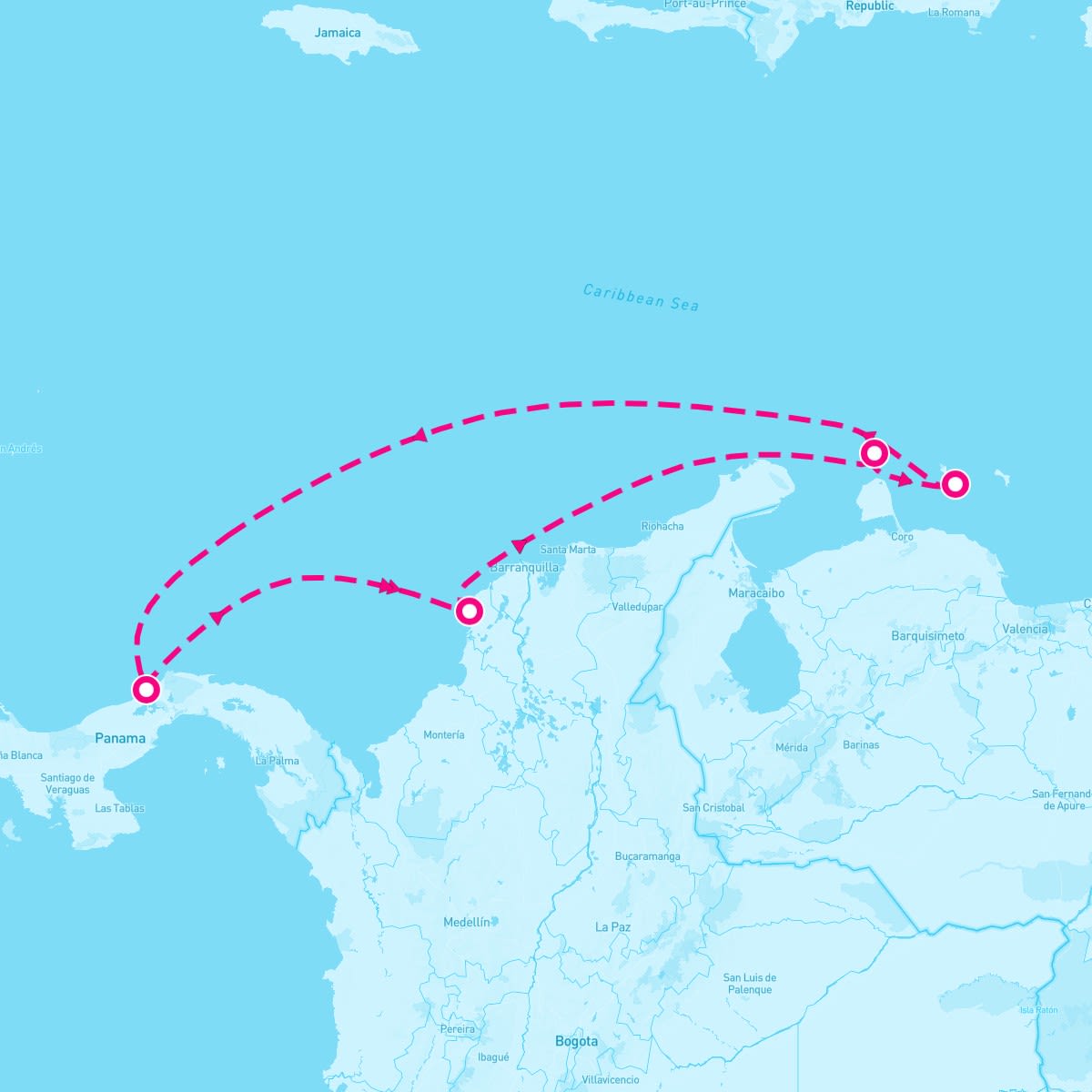 Serenade of the Seas itinerary map for December 6, 2025 (6 nights)