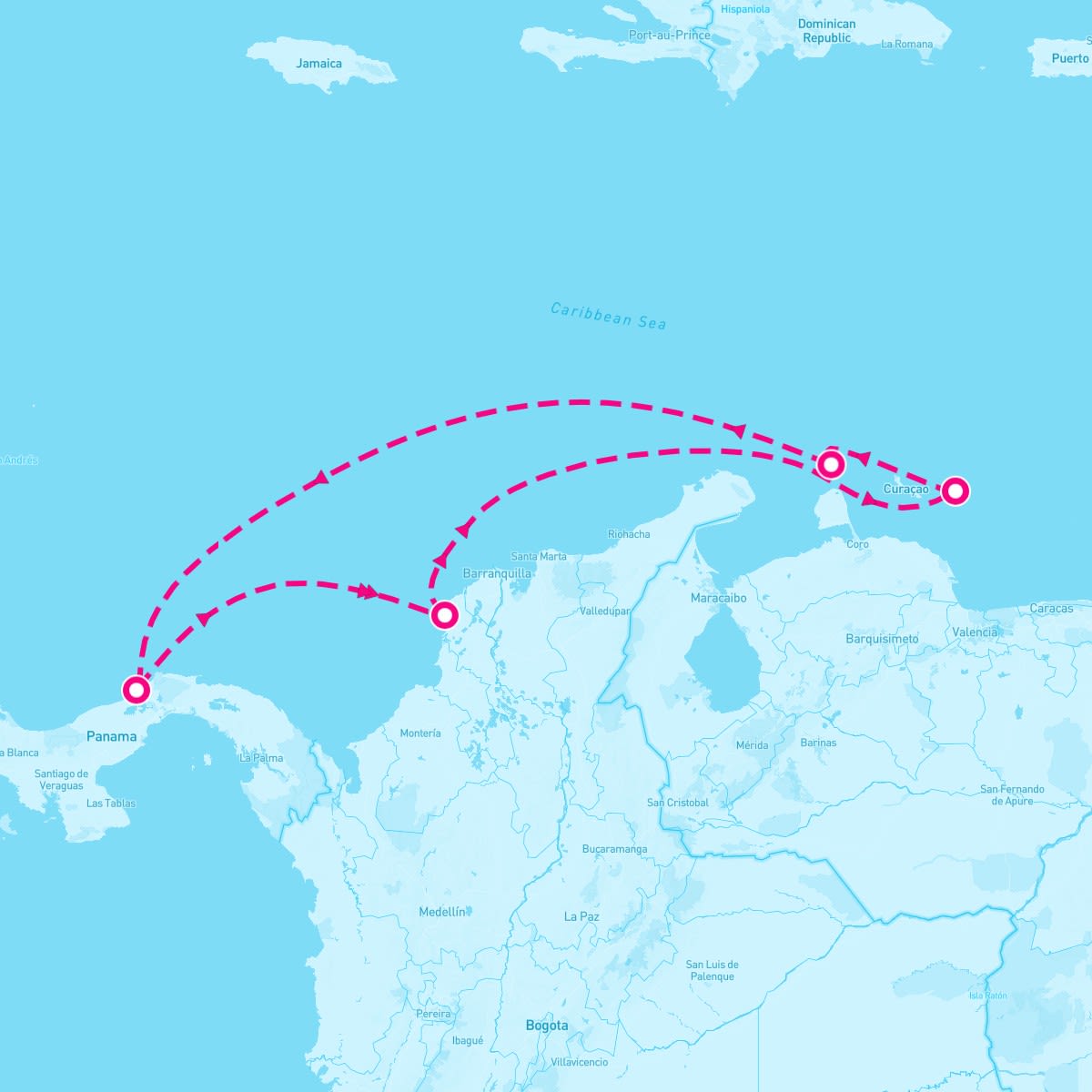 Serenade of the Seas itinerary map for January 3, 2026 (7 nights)