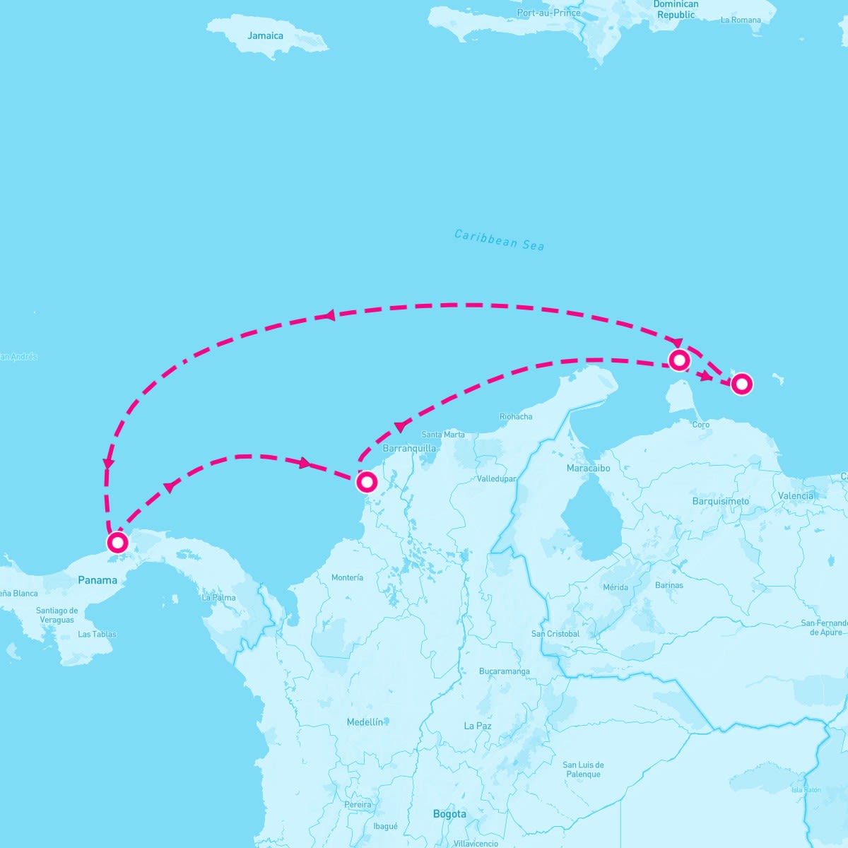 Serenade of the Seas itinerary map for January 11, 2026 (7 nights)