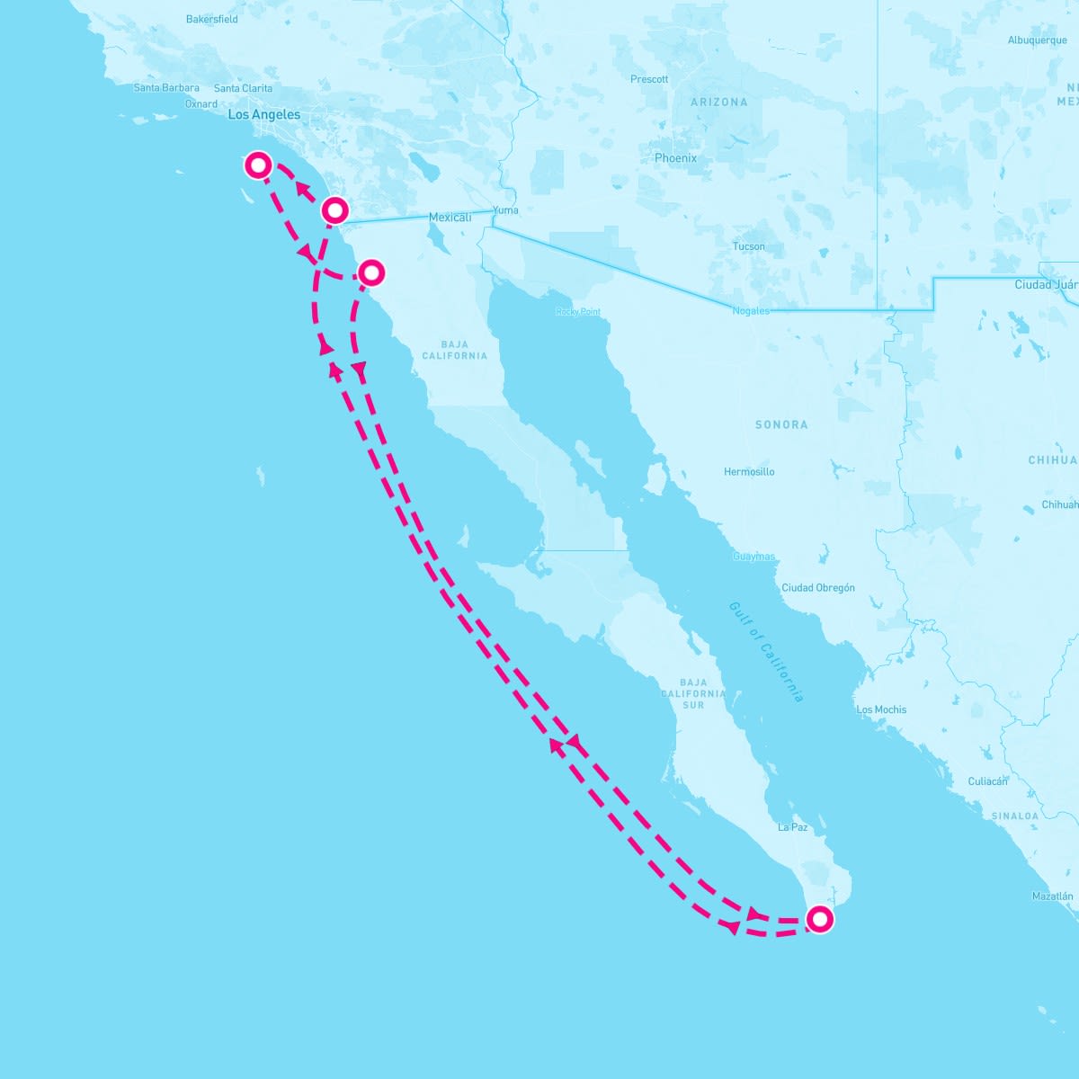 Serenade of the Seas itinerary map for December 13, 2026