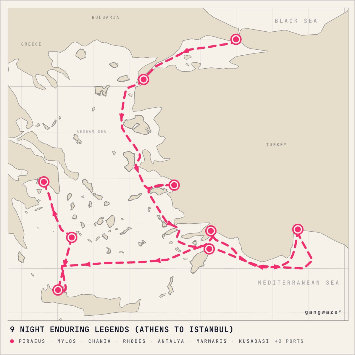 Seven Seas Explorer itinerary map for June 10, 2028 (9 nights)
