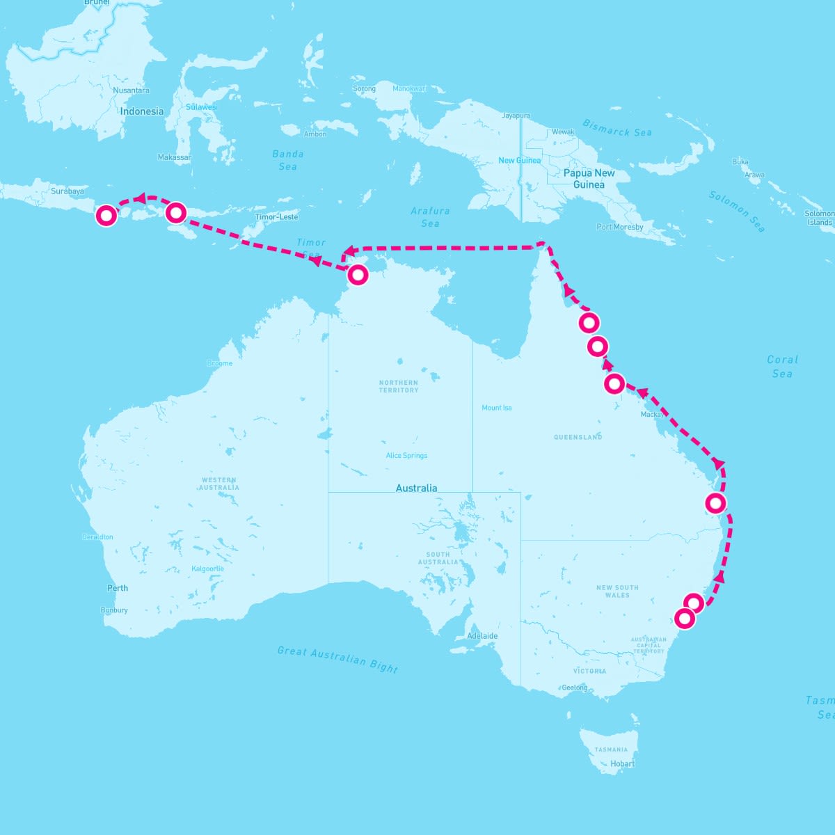 Seven Seas Mariner itinerary map for March 27, 2025 (14 nights)