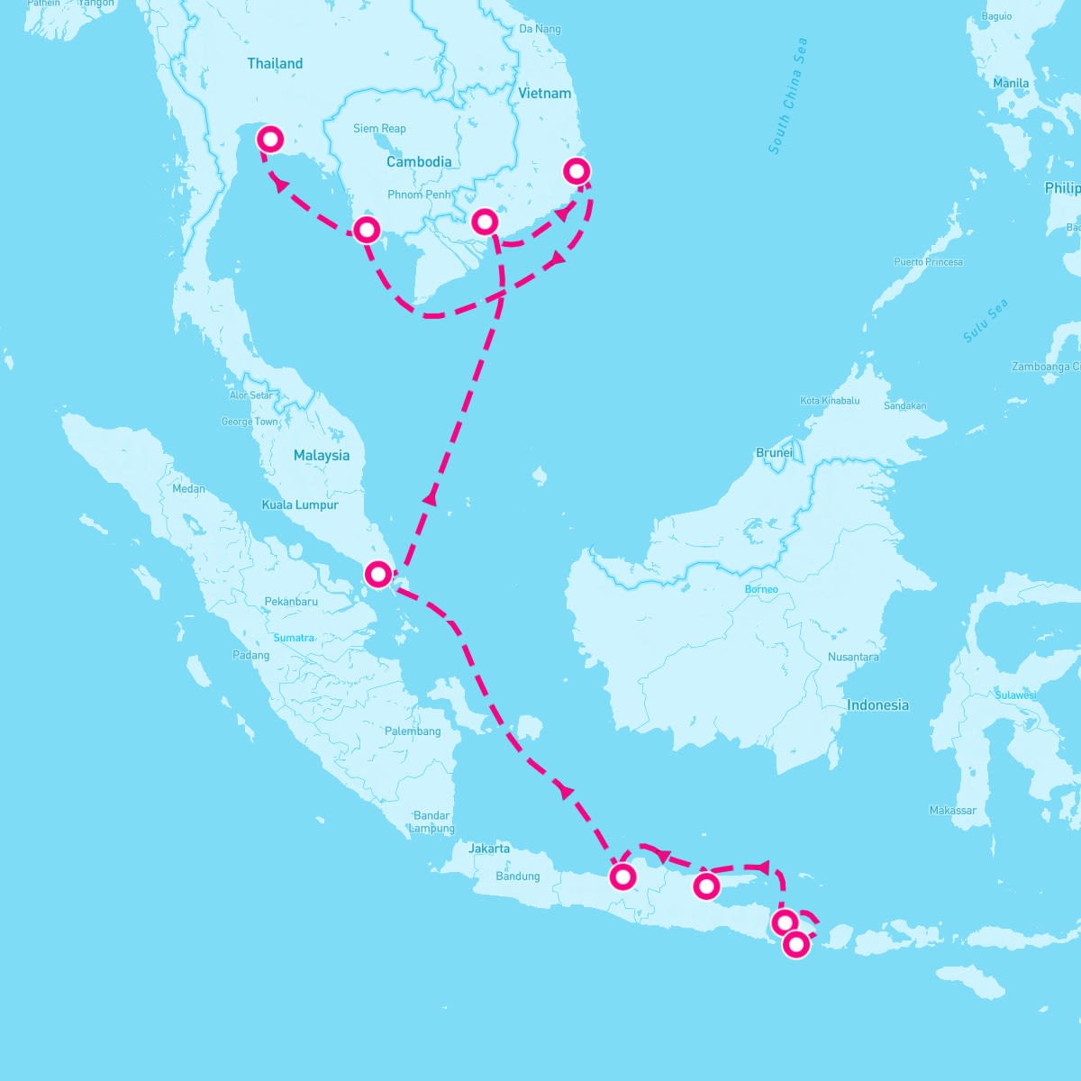Seven Seas Navigator itinerary map for March 22, 2024 (14 nights)