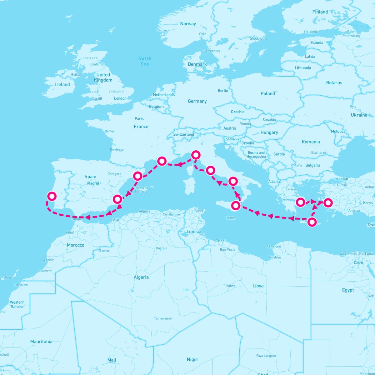 Seven Seas Splendor itinerary map for October 31, 2024 (12 nights)