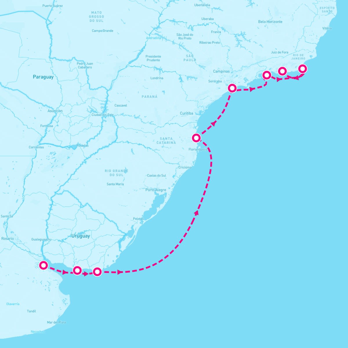 Seven Seas Splendor itinerary map for March 3, 2025 (10 nights)