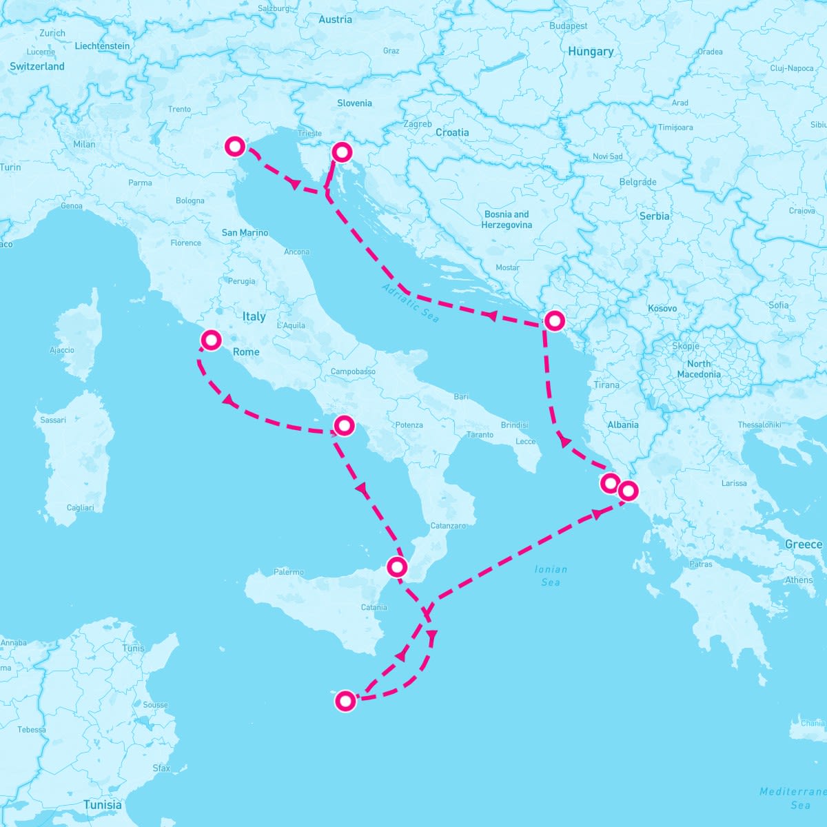 Seven Seas Splendor itinerary map for July 2, 2025 (10 nights)