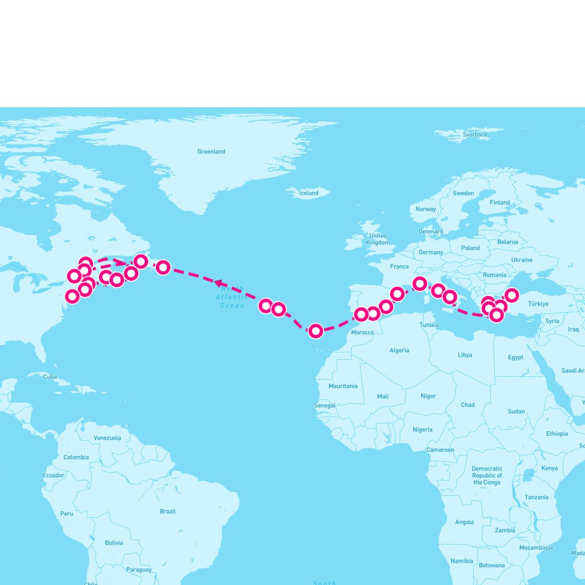 Seven Seas Splendor itinerary map for August 11, 2025