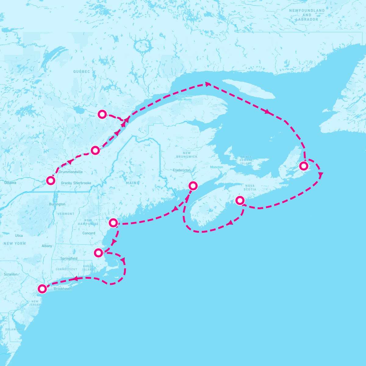 Seven Seas Splendor itinerary map for September 8, 2025 (11 nights)
