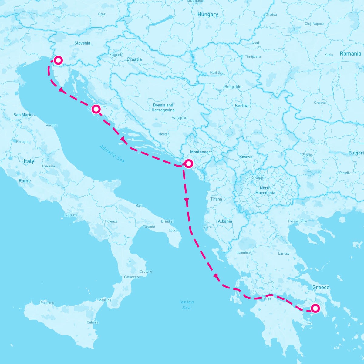 Seven Seas Voyager itinerary map for October 5, 2024 (10 nights)