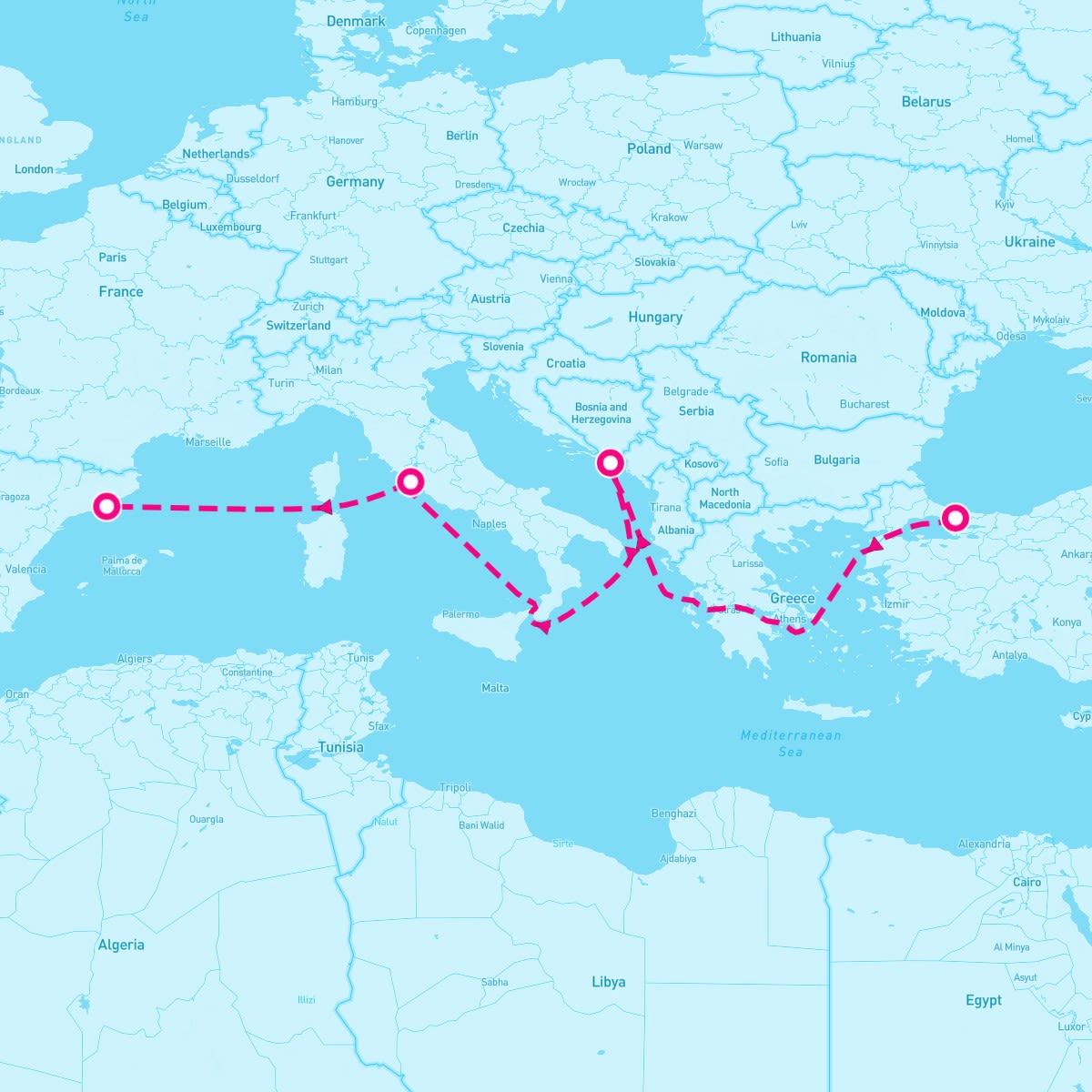 Seven Seas Voyager itinerary map for October 27, 2024 (10 nights)