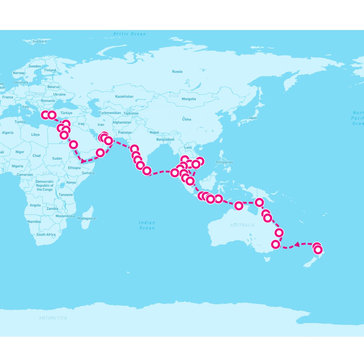 70 Night Grand Spice Route Quest (Auckland To Athens)