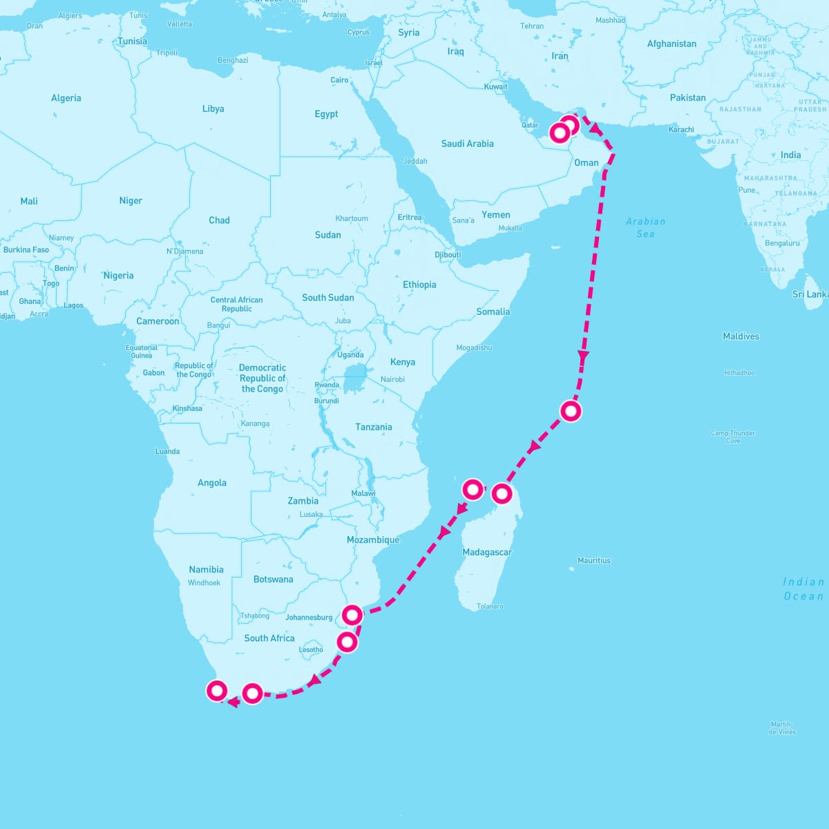 20 Night Stars Over South Africa (Dubai To Cape Town)