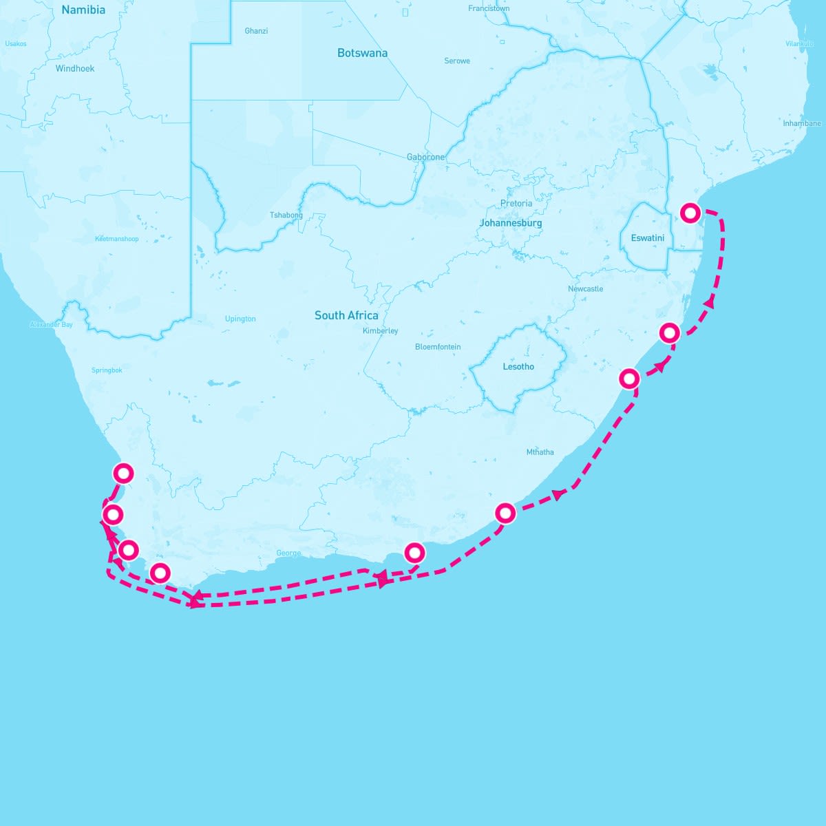 Silver Cloud itinerary map for April 4, 2024 (12 nights)