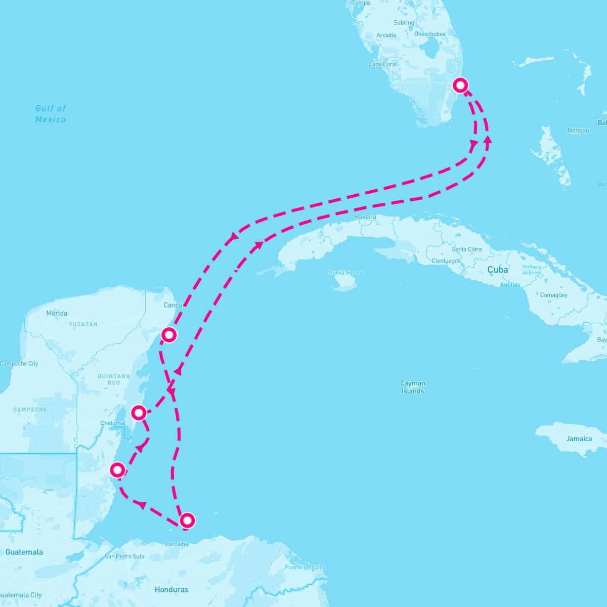 Sky Princess itinerary map for March 2, 2024 (7 nights)