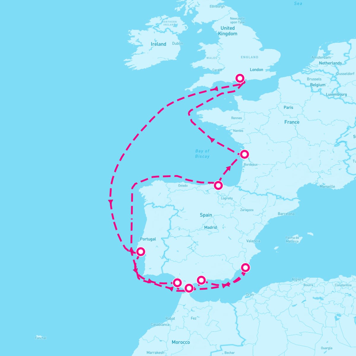 Sky Princess itinerary map for March 25, 2024