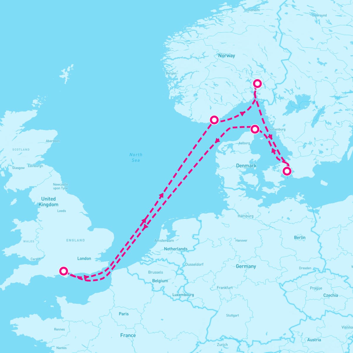 Sky Princess itinerary map for May 17, 2025 (7 nights)