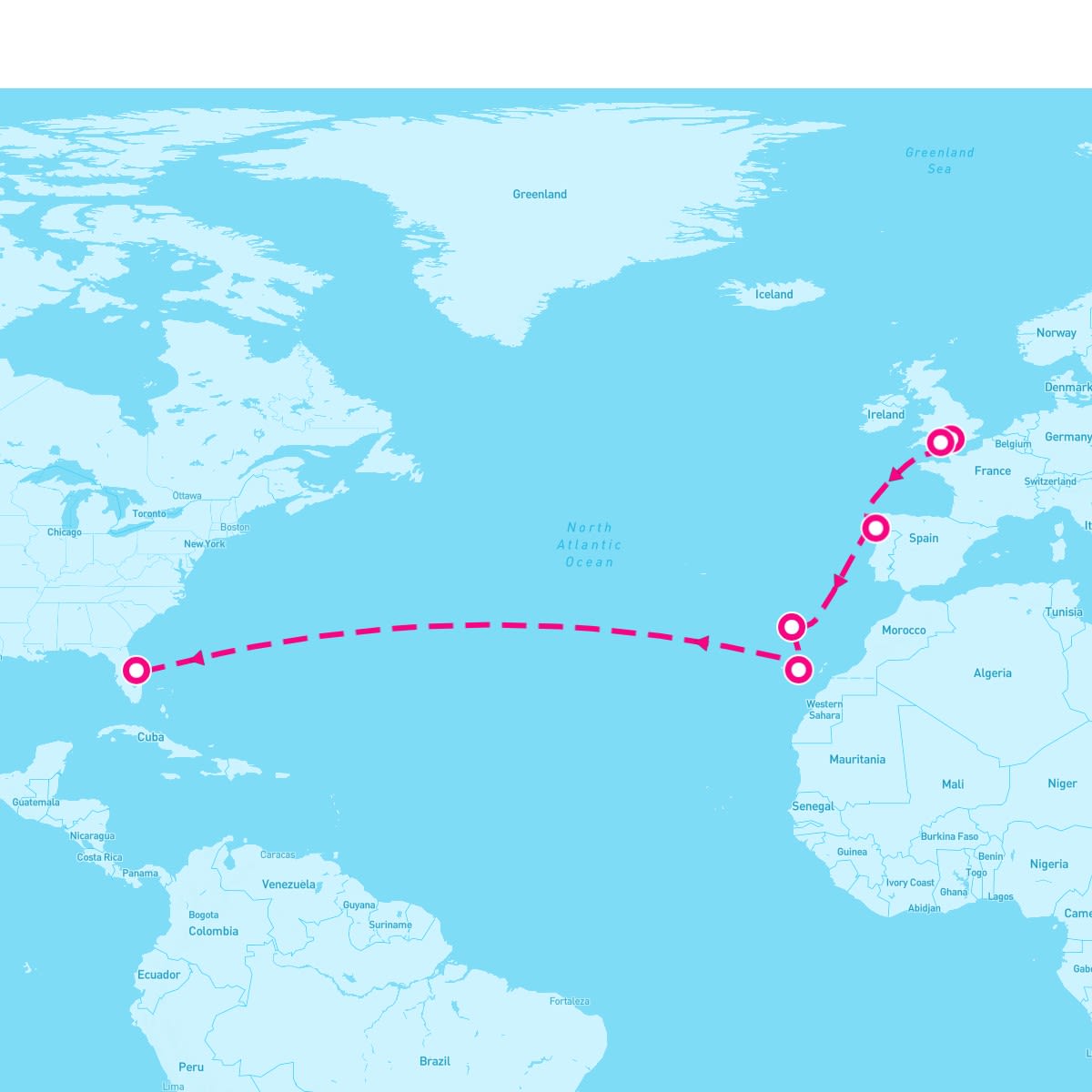 Sky Princess itinerary map for November 5, 2026