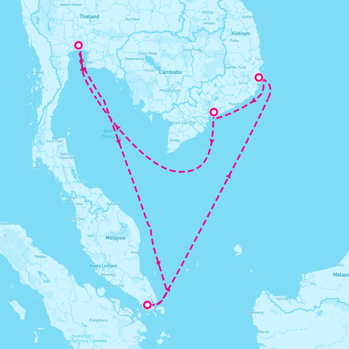 Spectrum of the Seas itinerary map for January 2, 2024 (9 nights)