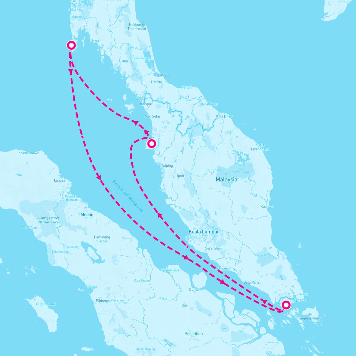 Spectrum of the Seas itinerary map for January 25, 2024 (4 nights)