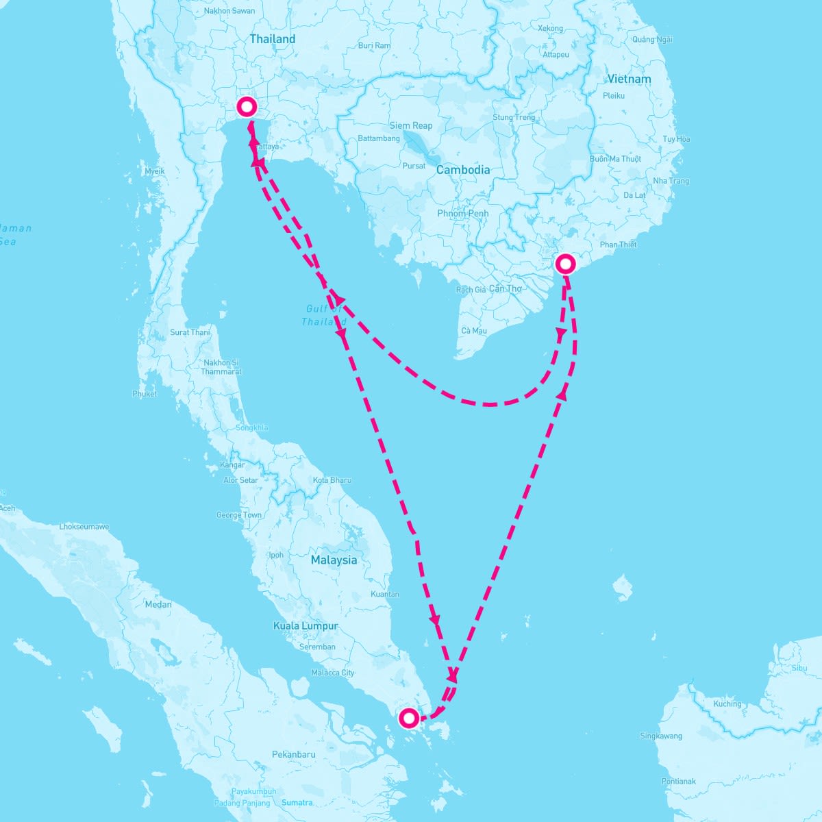 Spectrum of the Seas itinerary map for February 17, 2024 (9 nights)