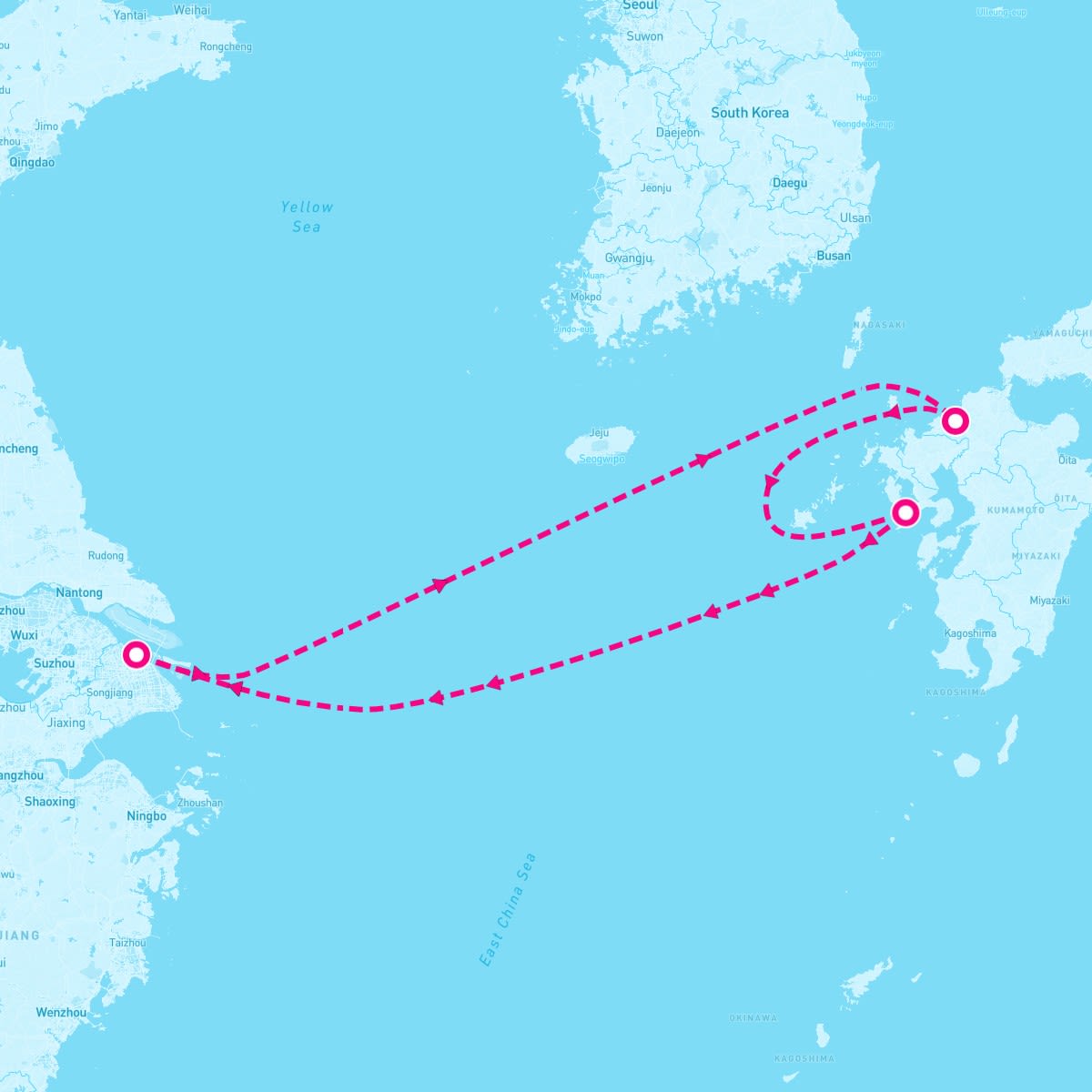 Spectrum of the Seas itinerary map for July 28, 2024 (5 nights)
