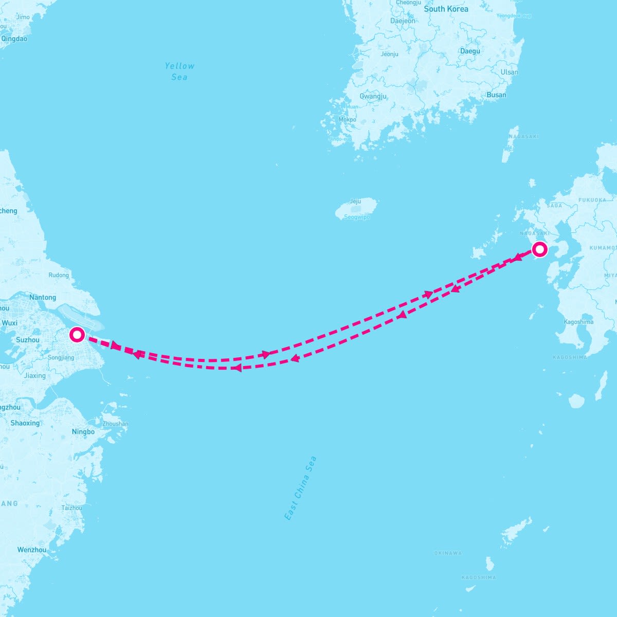 Spectrum of the Seas itinerary map for August 6, 2024 (4 nights)