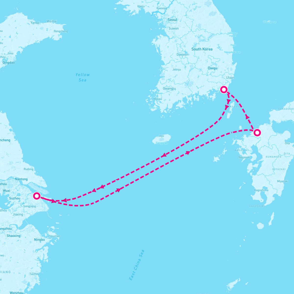 Spectrum of the Seas itinerary map for August 29, 2024 (5 nights)
