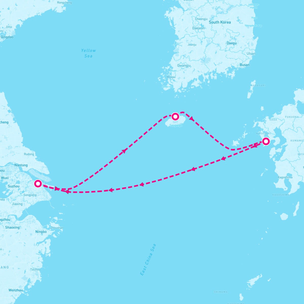 Spectrum of the Seas itinerary map for October 25, 2024 (4 nights)