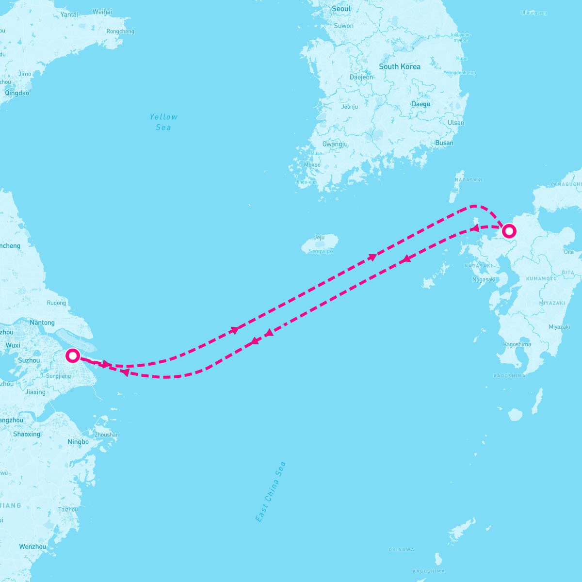 Spectrum of the Seas itinerary map for January 24, 2025 (4 nights)